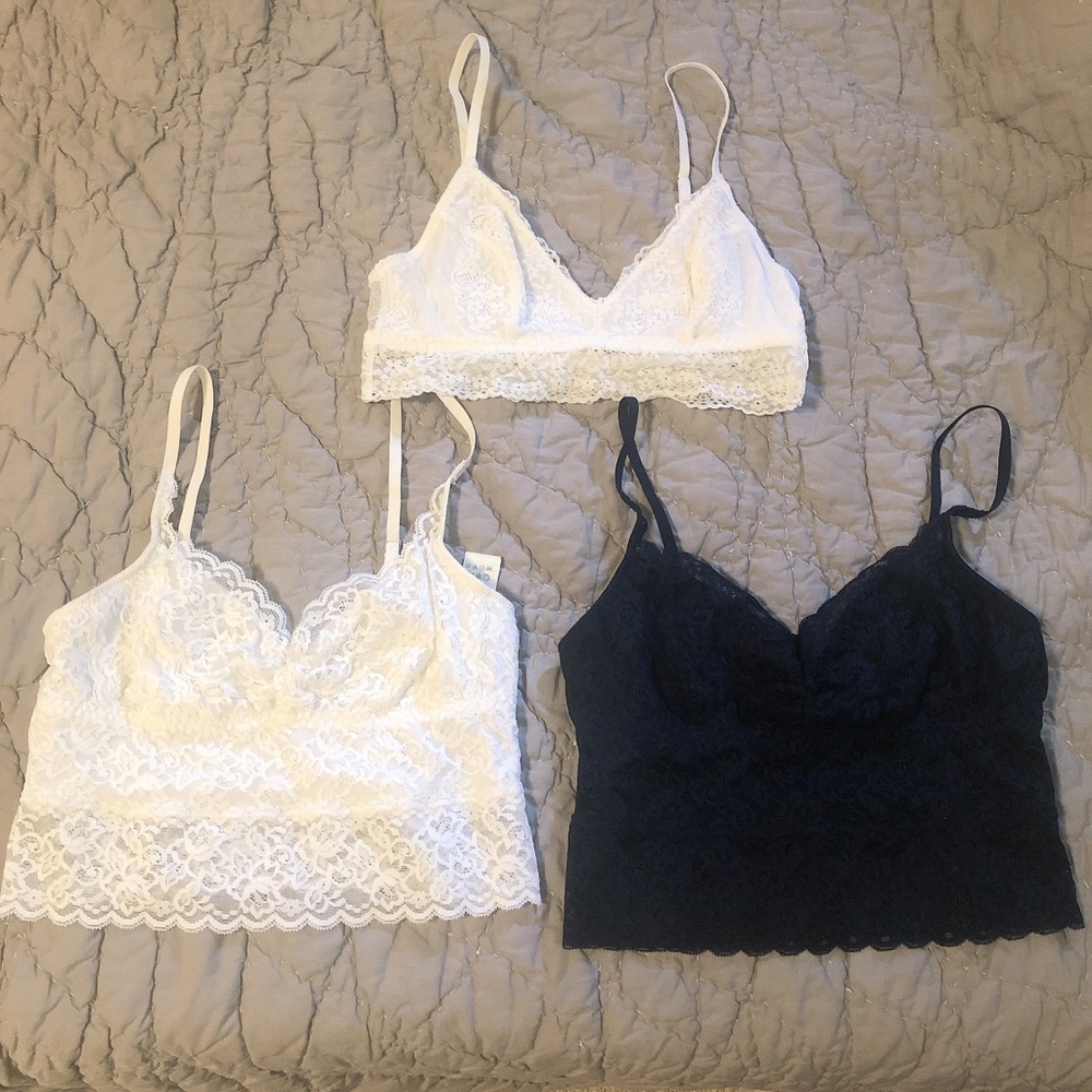 Lace Bralette set of 3 Size S